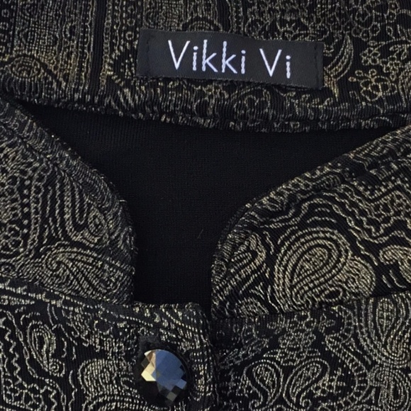 Long Plus Size Black Gold Top / Jacket by Vikki Vi - Picture 5 of 8